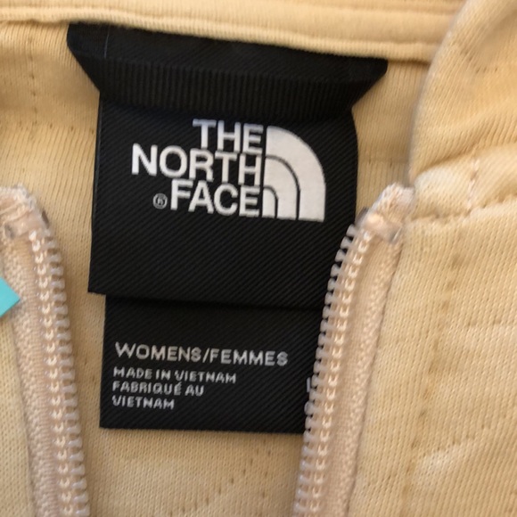 North Face zip up hoodie with zip up pockets woman’s size large-beige - Picture 2 of 6